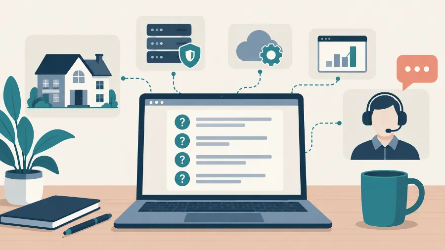 Website security and support checklist illustration.